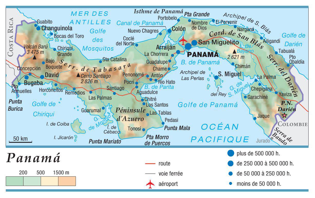 Carte du Panama - Plusieurs cartes du Pays en Amérique ...