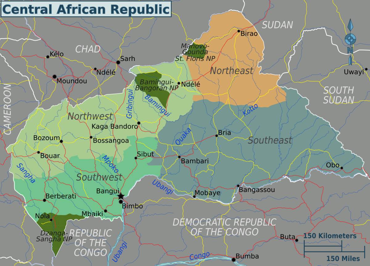 Carte politique de la Centrafrique Carte politique de la Centrafrique