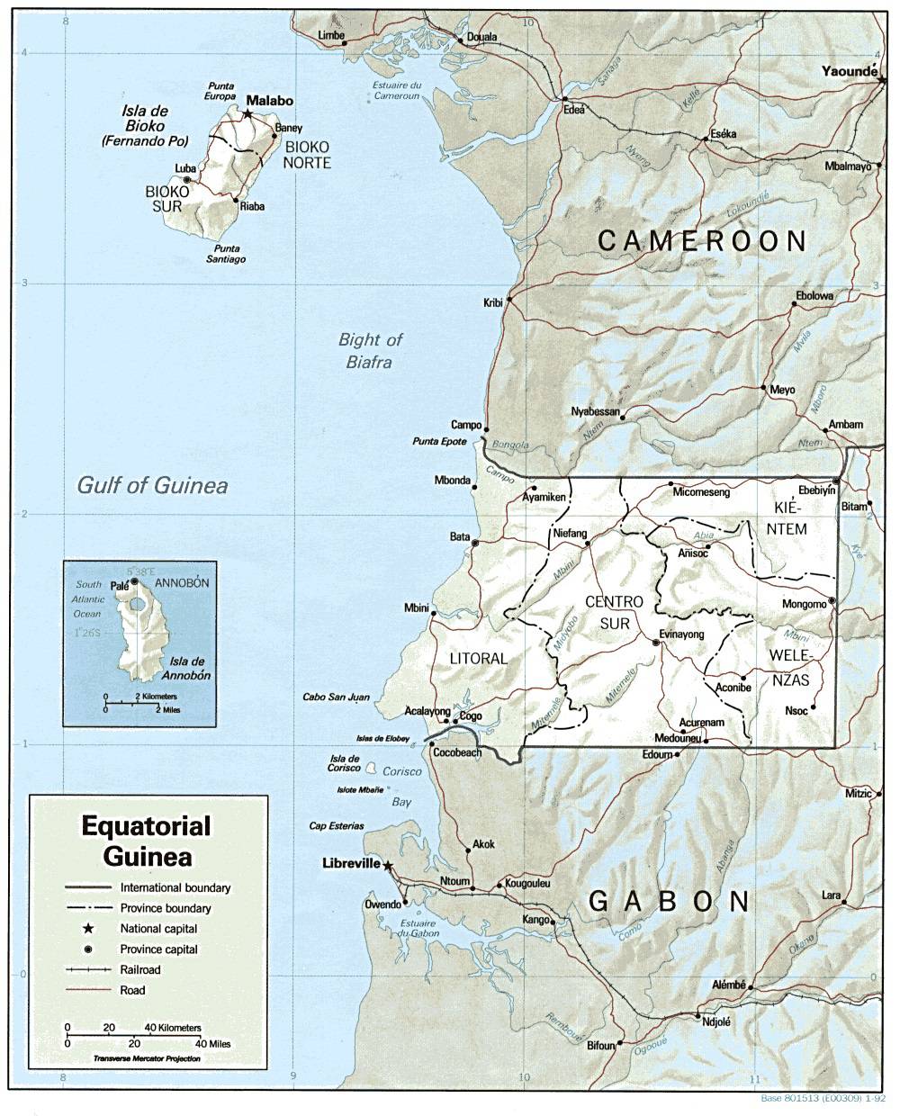 Carte politique de la Guinée-Equatoriale Carte politique de la Guinée-Equatoriale