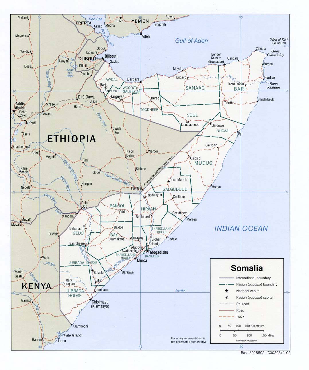Carte politique de la Somalie Carte politique de la Somalie