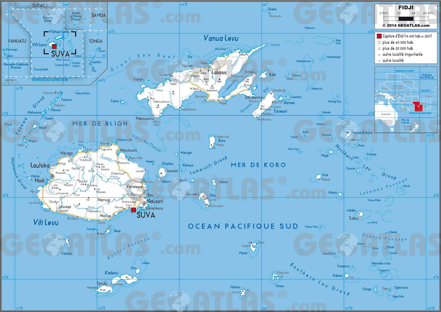 les fidji carte mondiale