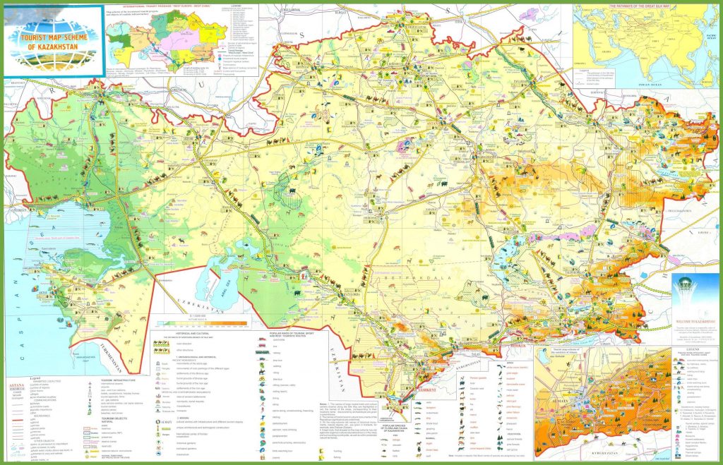 Carte touristique du Kazakhstan Carte touristique du Kazakhstan