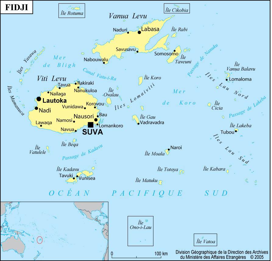 iles fidji carte du monde