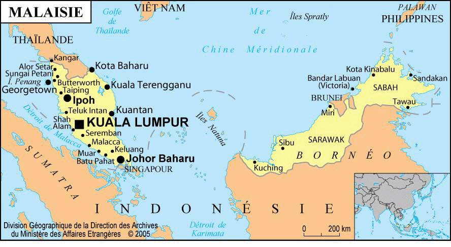 borneo carte de malaisie