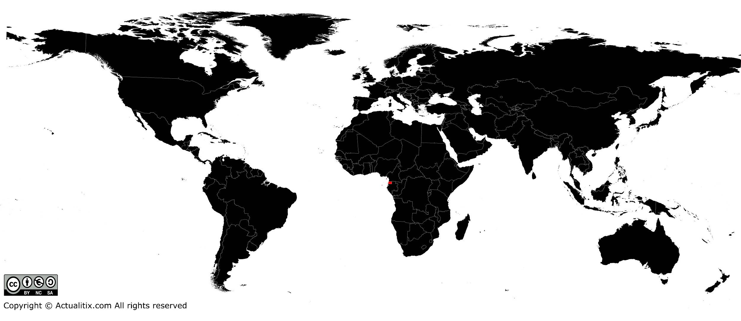Guinée-Equatoriale sur une carte du monde
