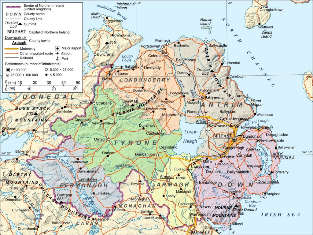 Irlande du Nord carte Irlande du Nord carte
