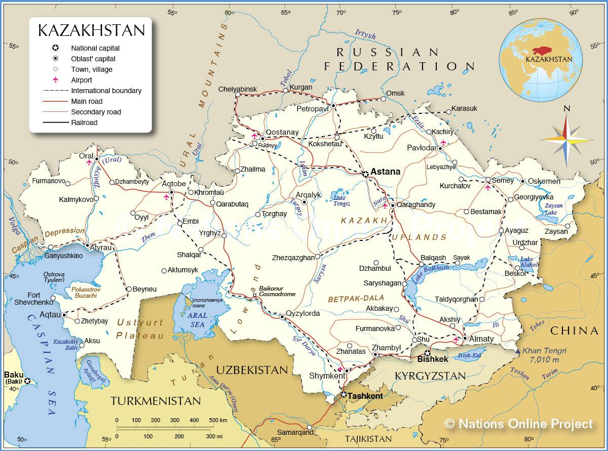 carte du kazakhstan