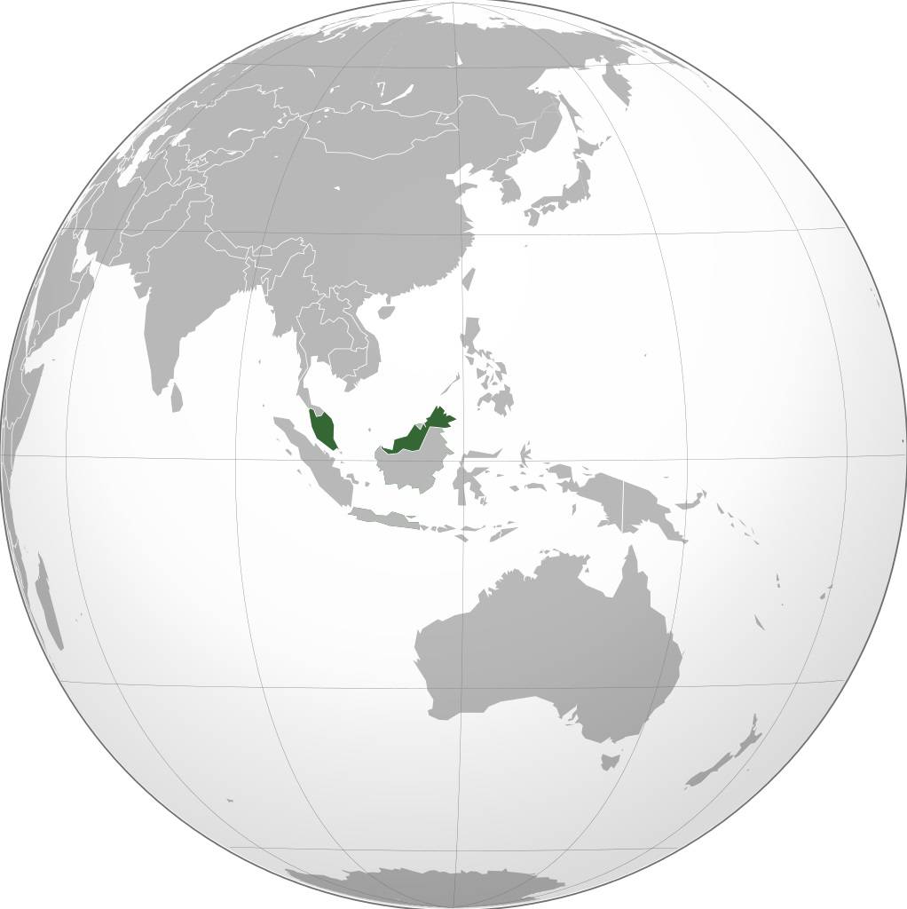 Malaisie sur une carte d'Asie Malaisie sur une carte d'Asie