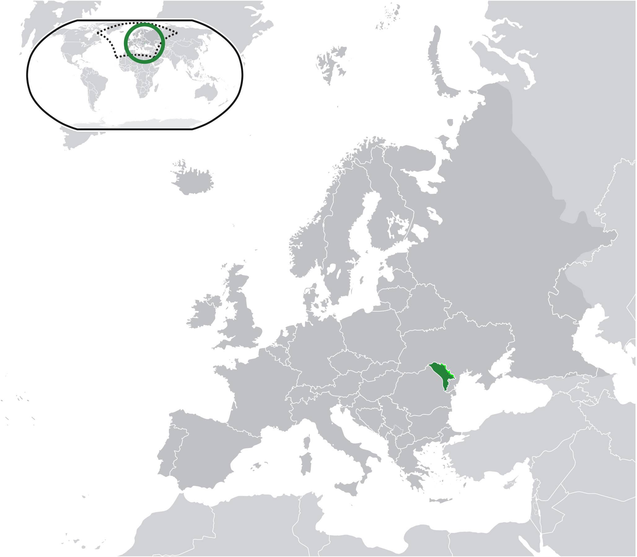 Moldavie sur une carte d'Europe Moldavie sur une carte d'Europe
