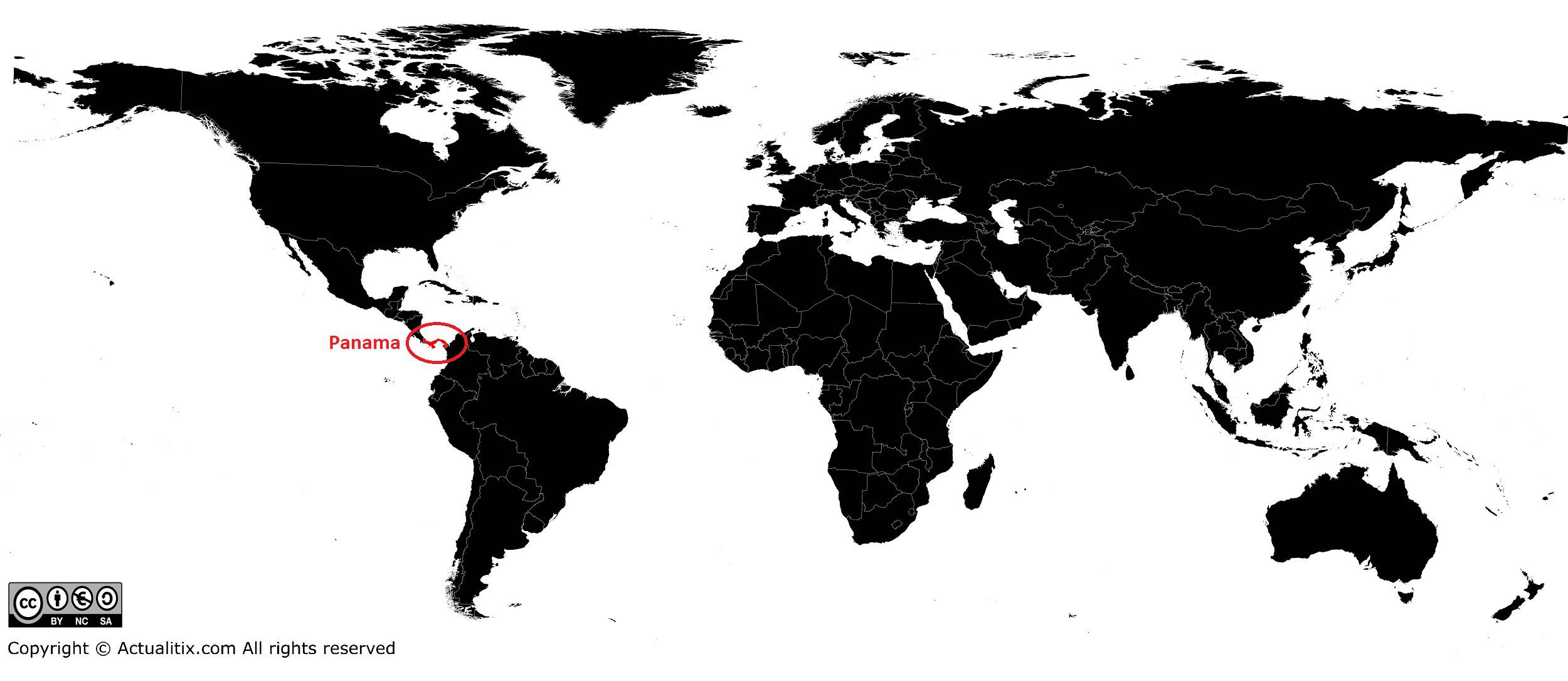 Panama sur une carte du monde