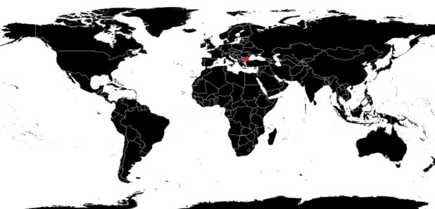 Bulgarie sur une carte du monde