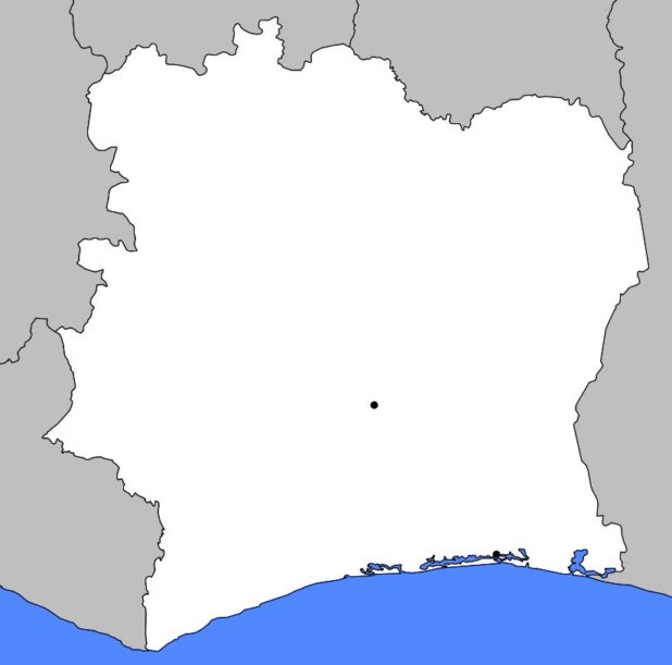 Carte vierge de la Côte d'Ivoire