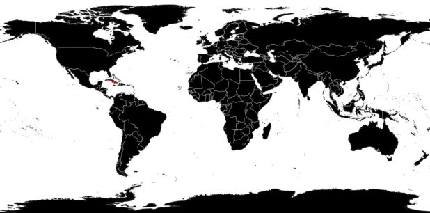 Cuba sur une carte du monde