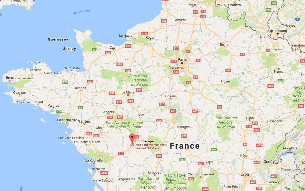 Futuroscope sur une carte de France