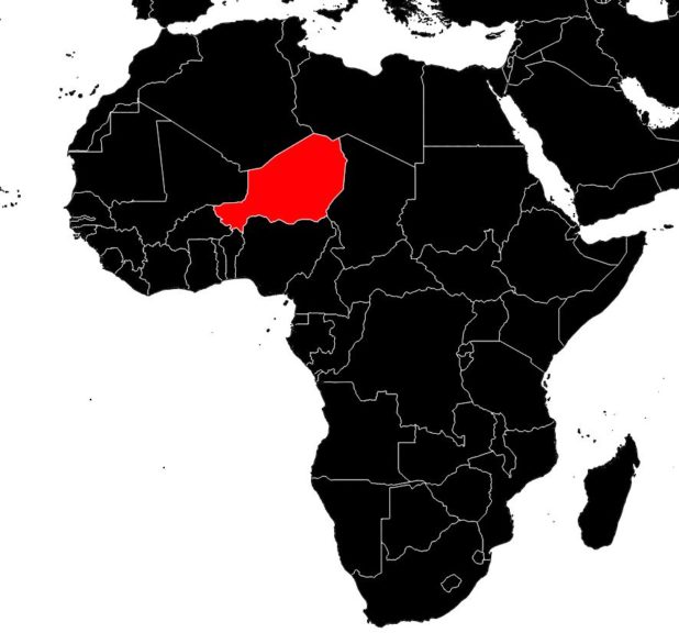 Niger sur une carte d'Afrique