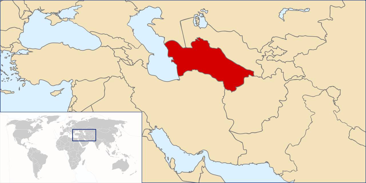 Turkménistan sur une carte d'Asie Turkménistan sur une carte d'Asie