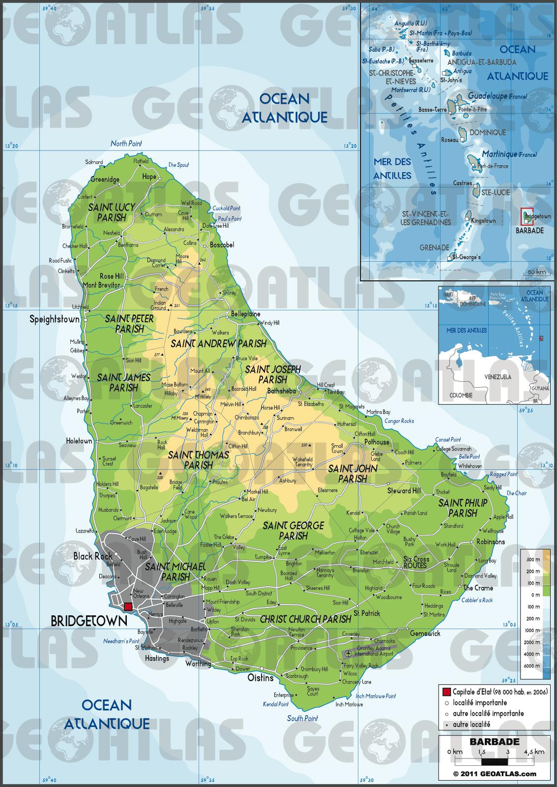 Barbade carte Barbade carte