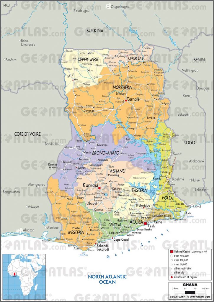 Carte administrative du Ghana Carte administrative du Ghana