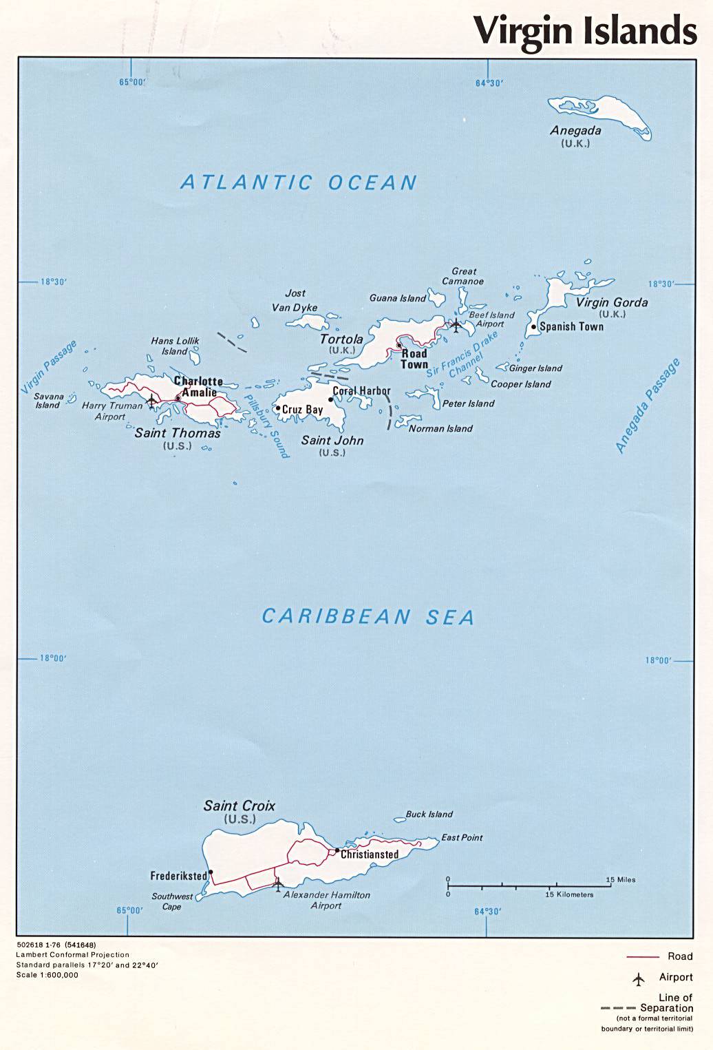 Carte administrative des Îles Vierges Britanniques Carte administrative des Îles Vierges Britanniques