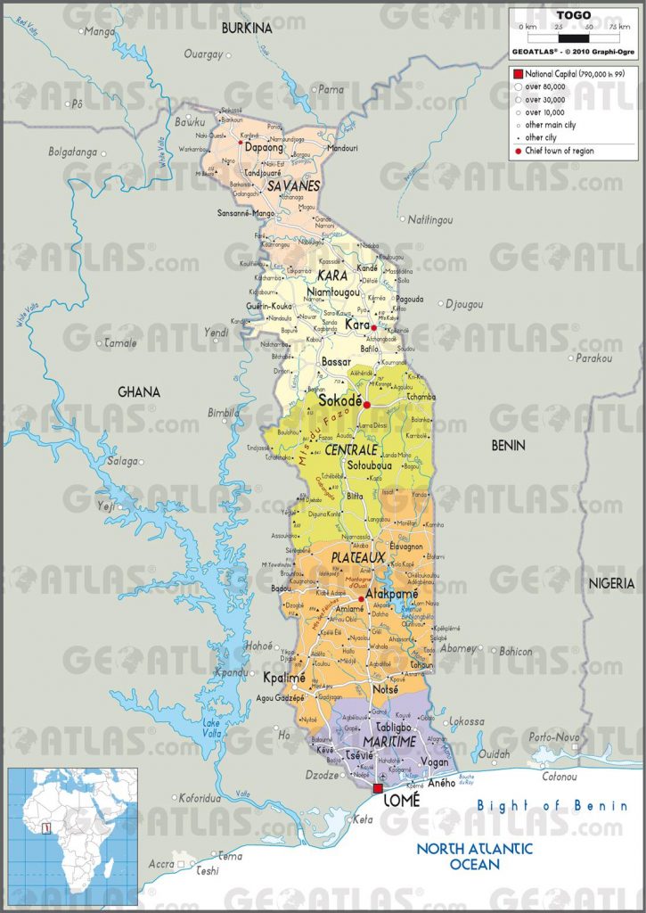 Carte administrative du Togo Carte administrative du Togo