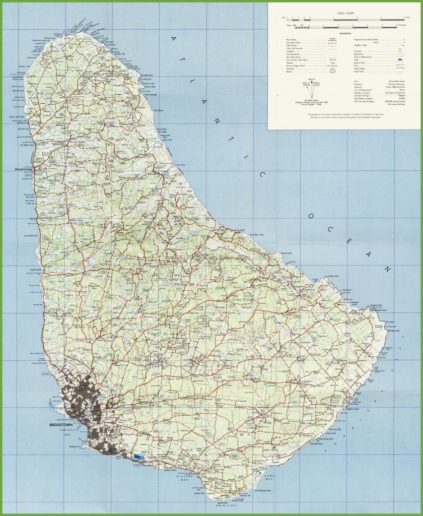 Carte détaillée de la Barbade Carte détaillée de la Barbade