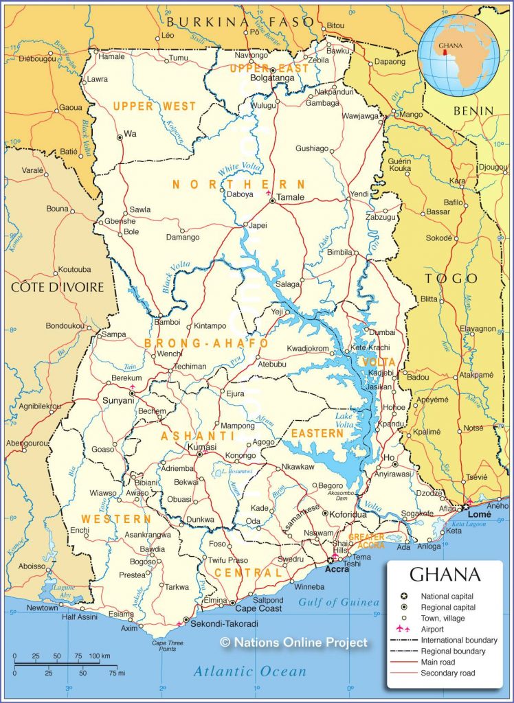 Carte du Ghana