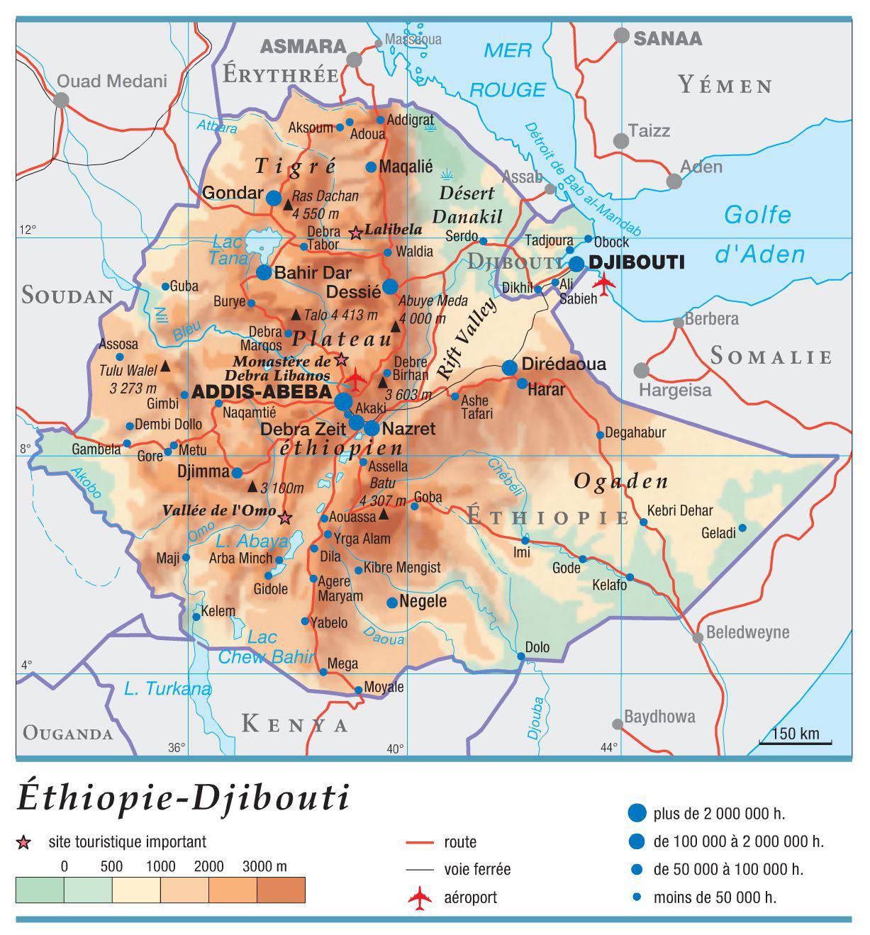 Carte de Djibouti - Plusieurs cartes du pays en Afrique