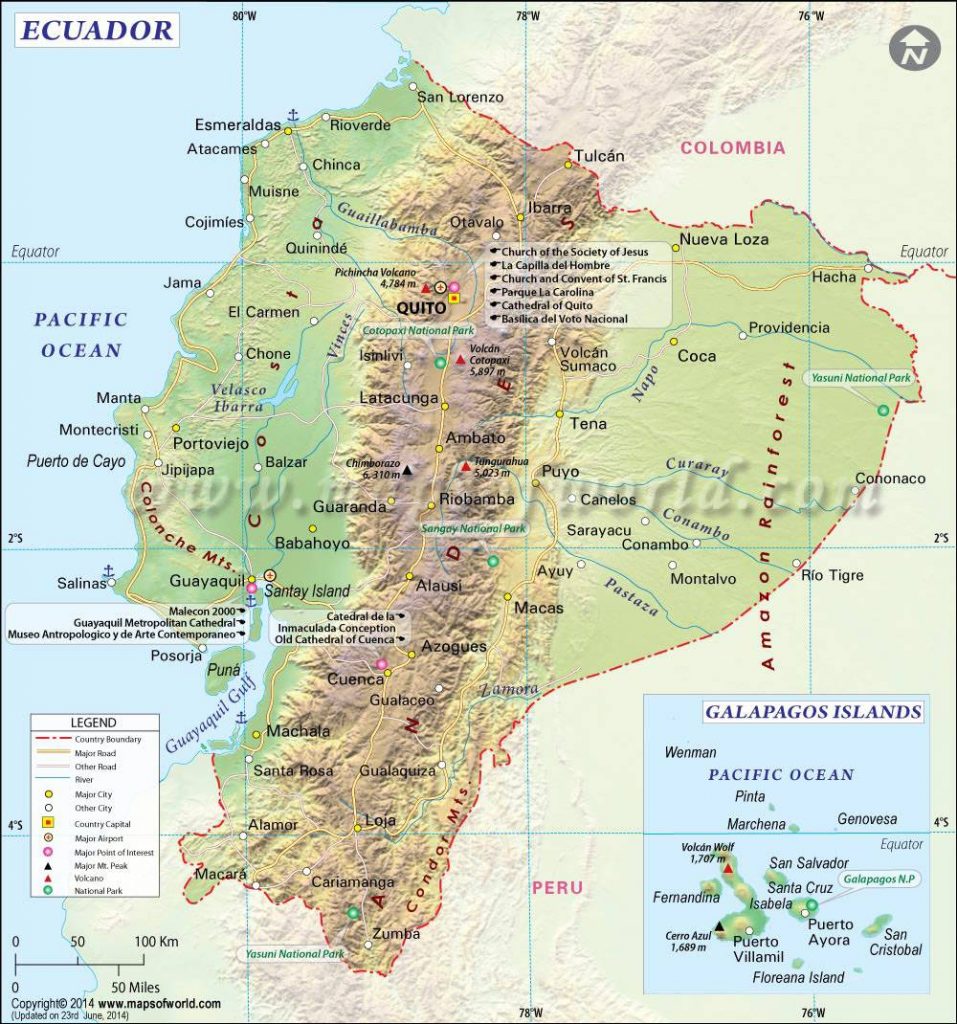 Carte politique de l'Equateur Carte politique de l'Equateur