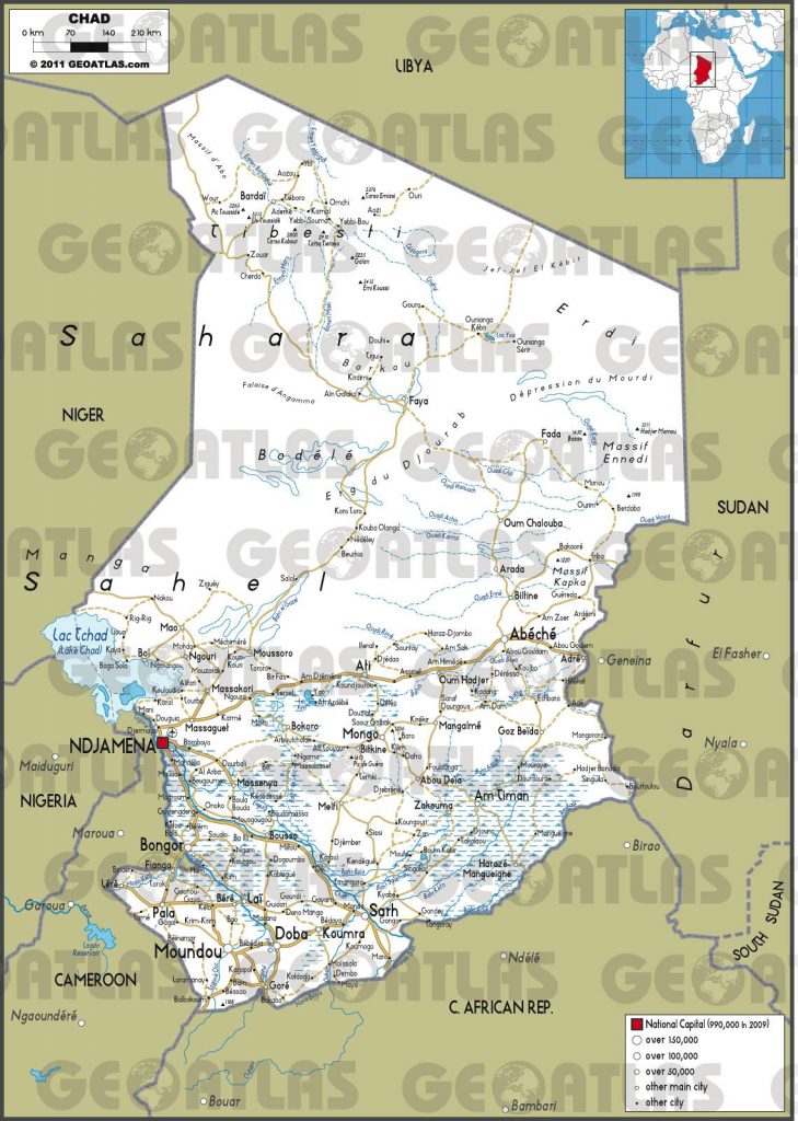 Carte routière du Tchad Carte routière du Tchad