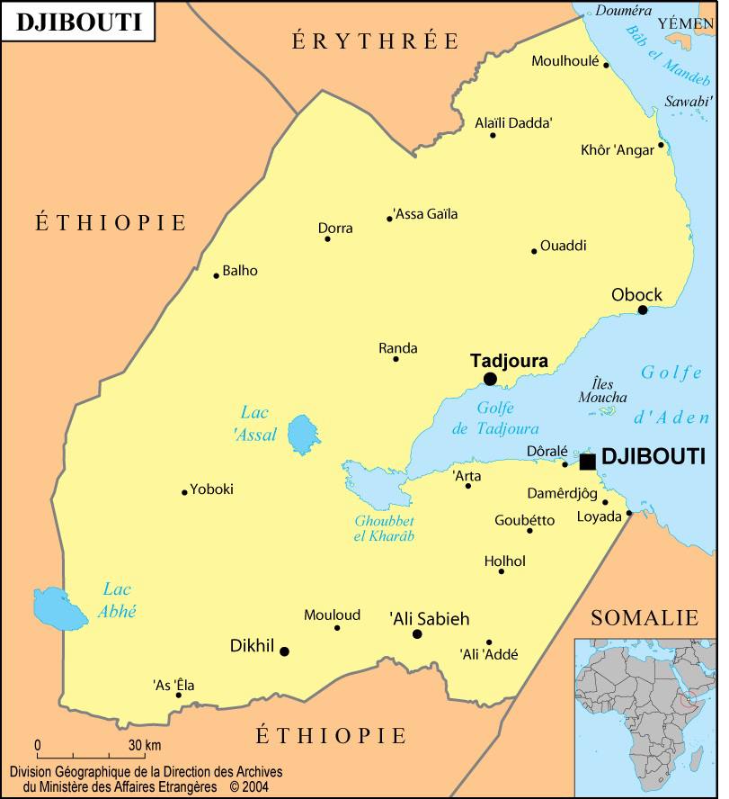 Carte de Djibouti - Plusieurs cartes du pays en Afrique