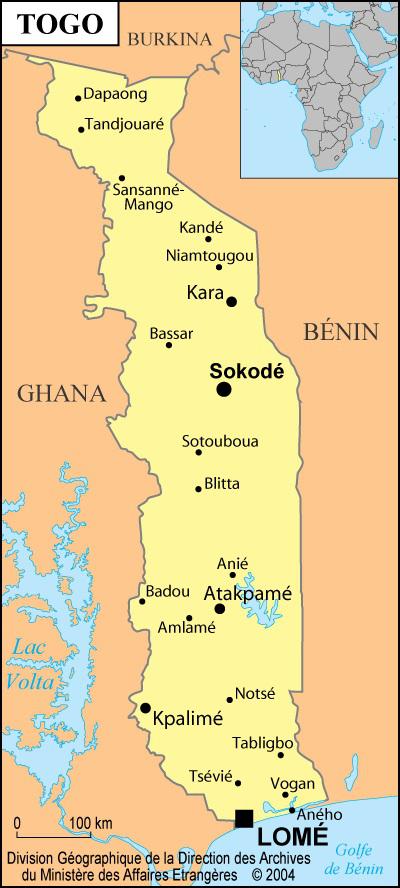 Carte du Togo