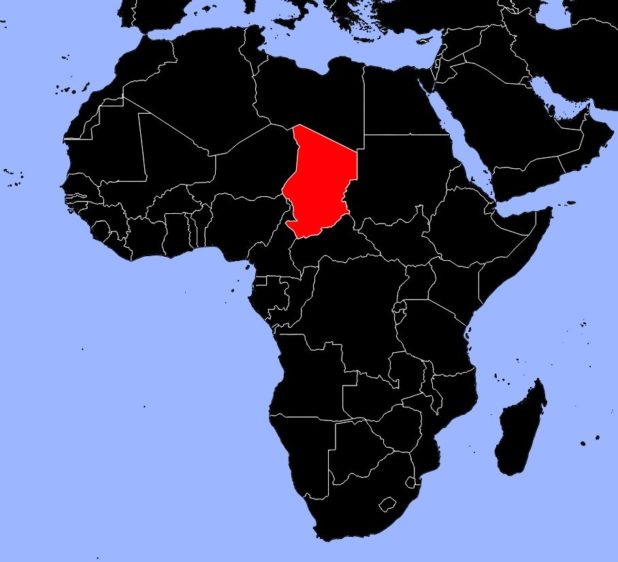 Tchad sur une carte d'Afrique