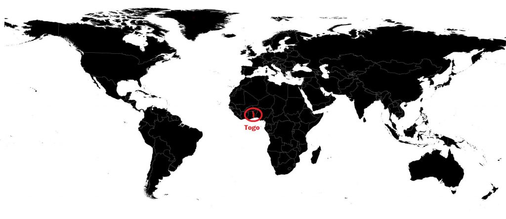 Togo sur une carte du monde