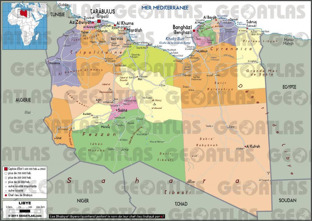 Carte administrative de la Libye Carte administrative de la Libye