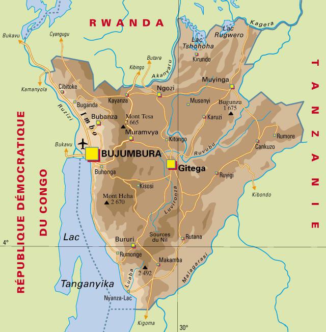Carte politique du Burundi Carte politique du Burundi