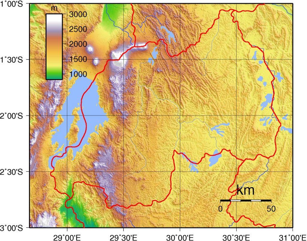 Carte du relief du Rwanda Carte du relief du Rwanda
