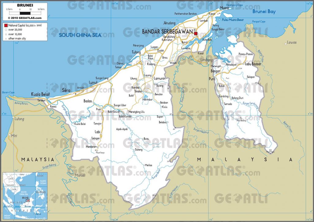 Carte routière de Brunei Carte routière de Brunei