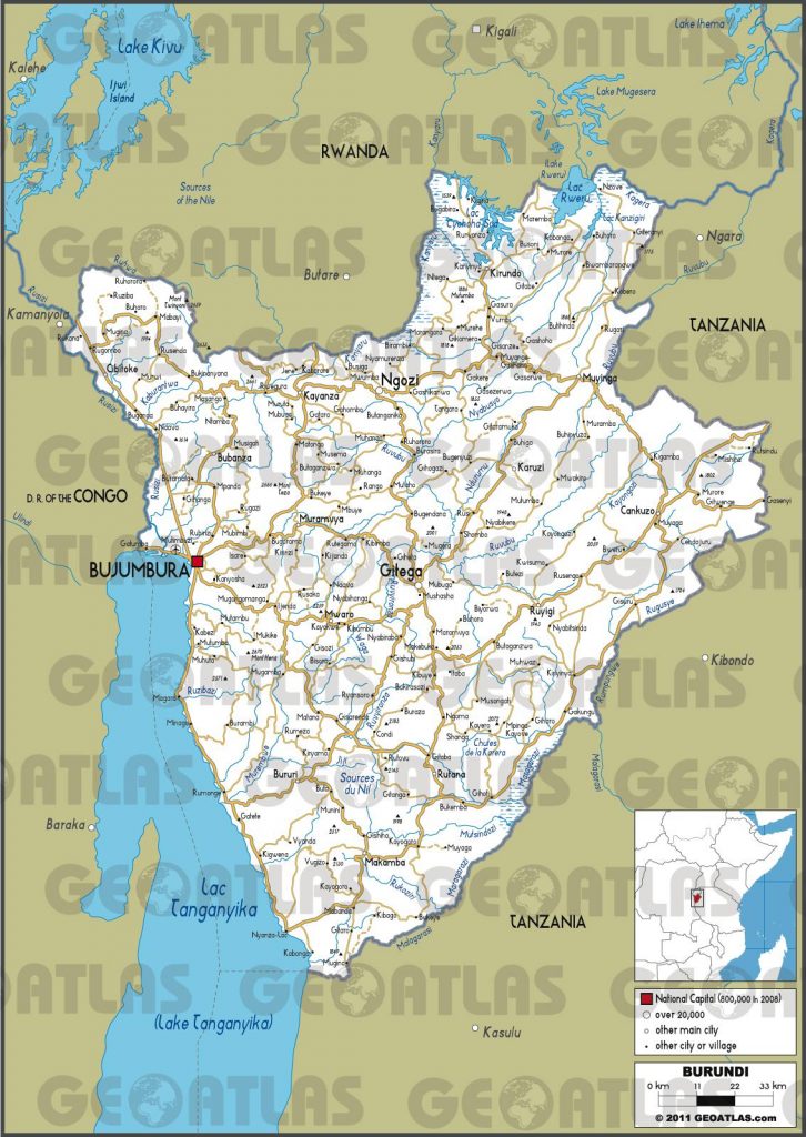 Carte routière du Burundi Carte routière du Burundi
