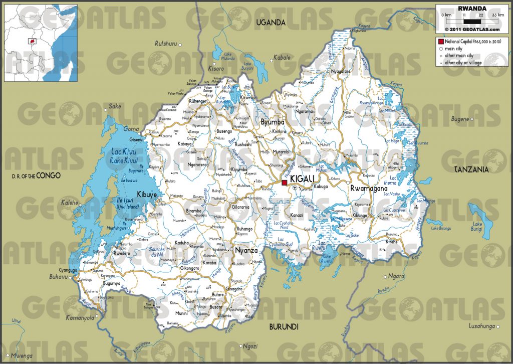 Carte routière du Rwanda Carte routière du Rwanda