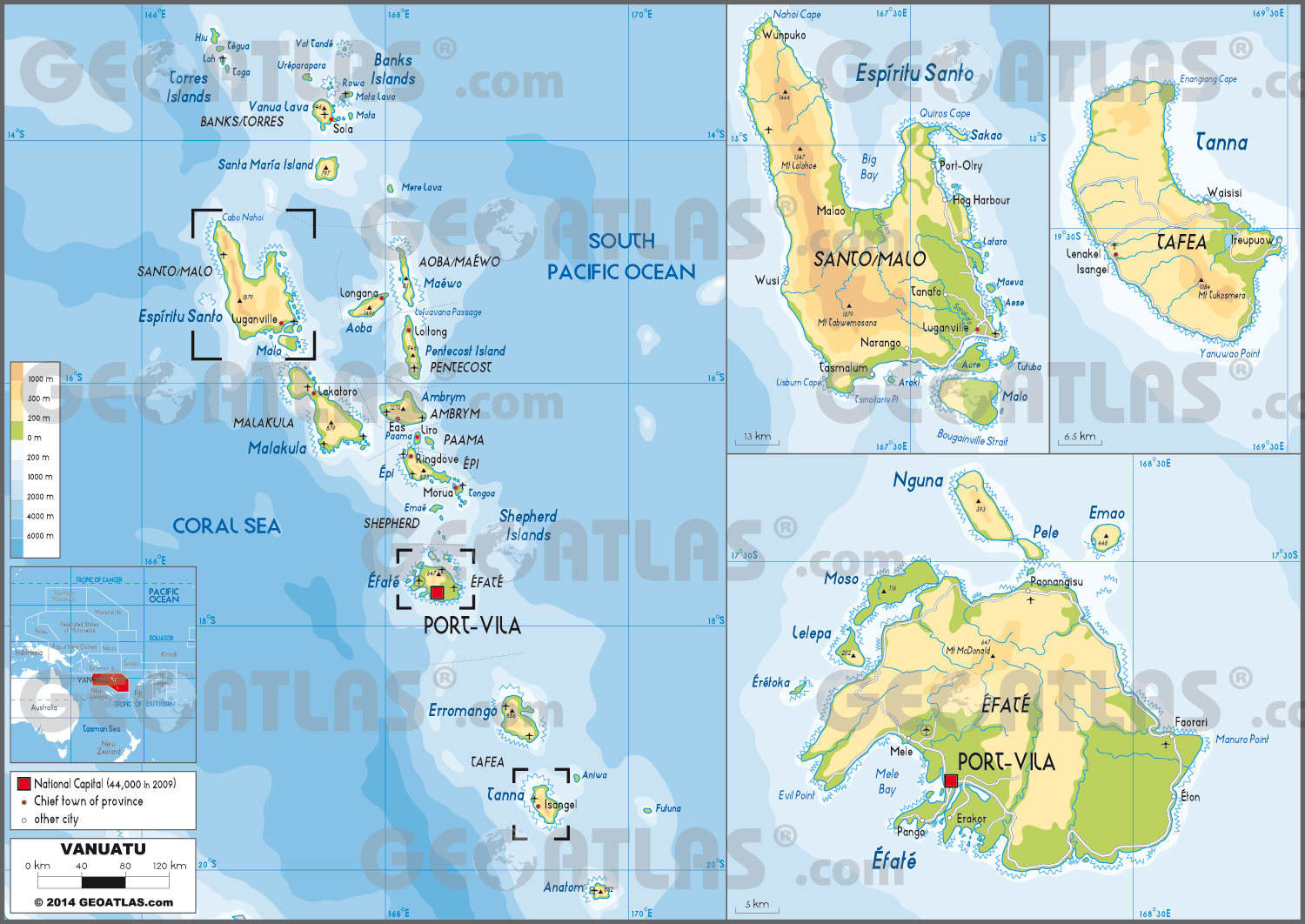 Carte de Vanuatu Carte de Vanuatu