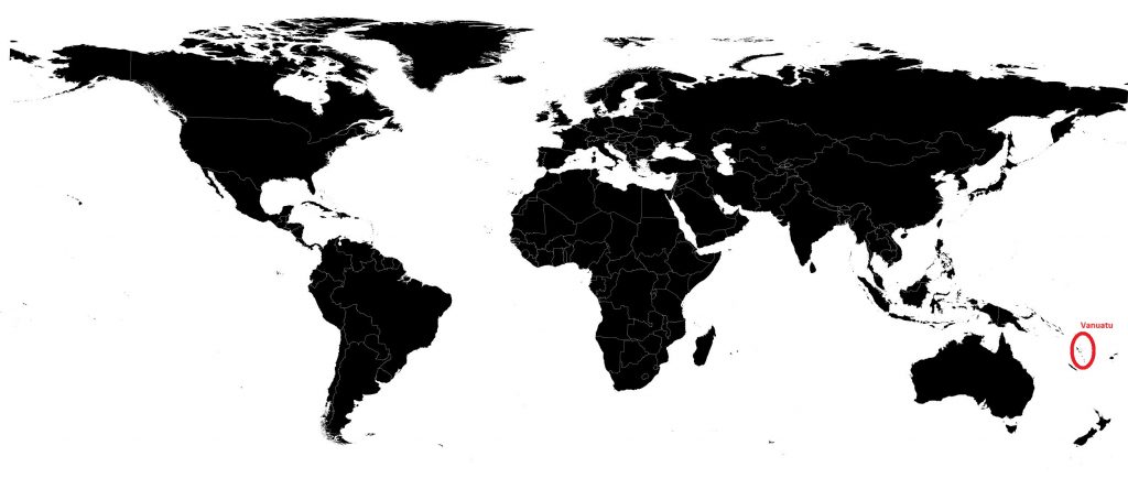 Vanuatu sur une carte du monde