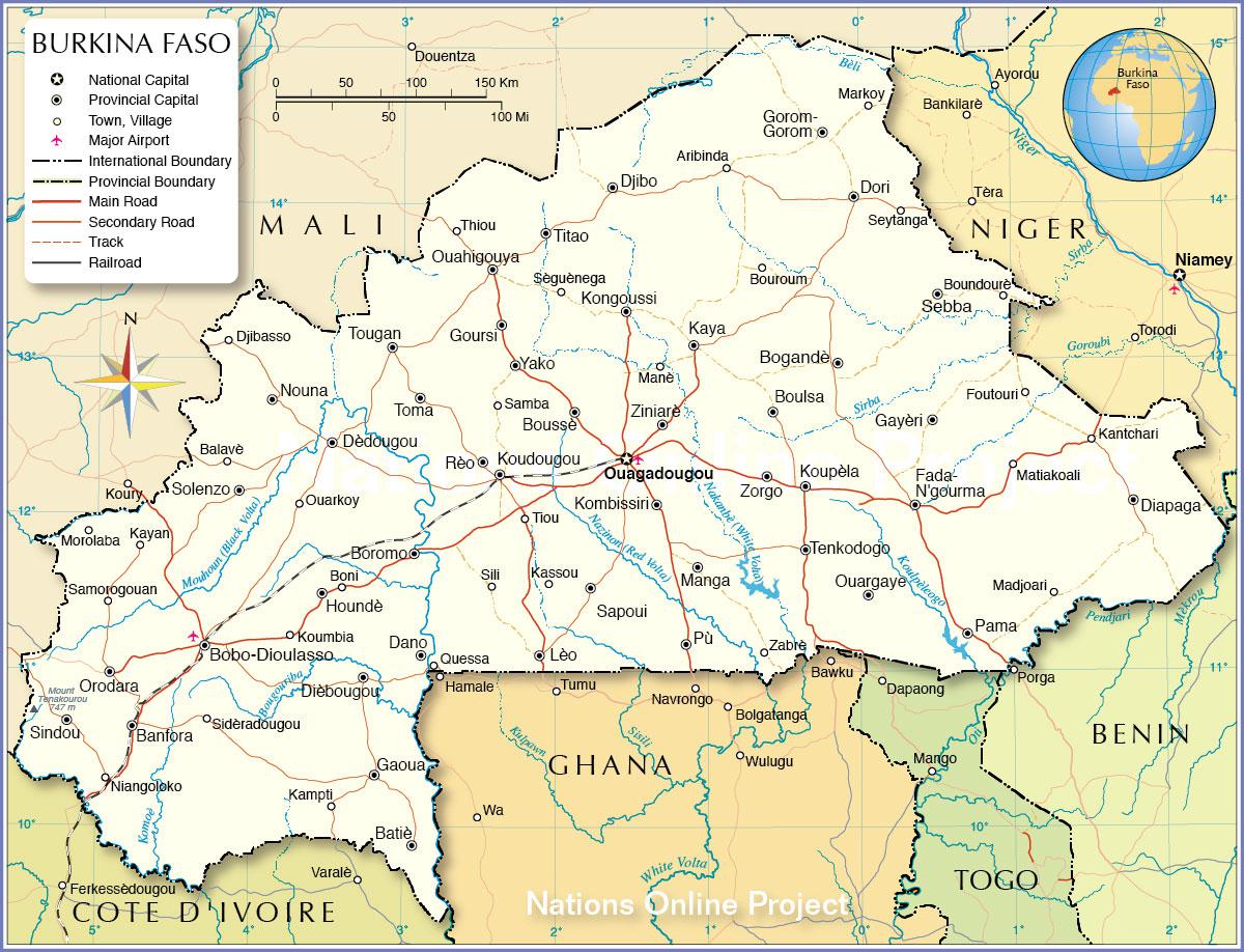 Carte du Burkina Faso  Plusieurs carte du pays d'Afrique