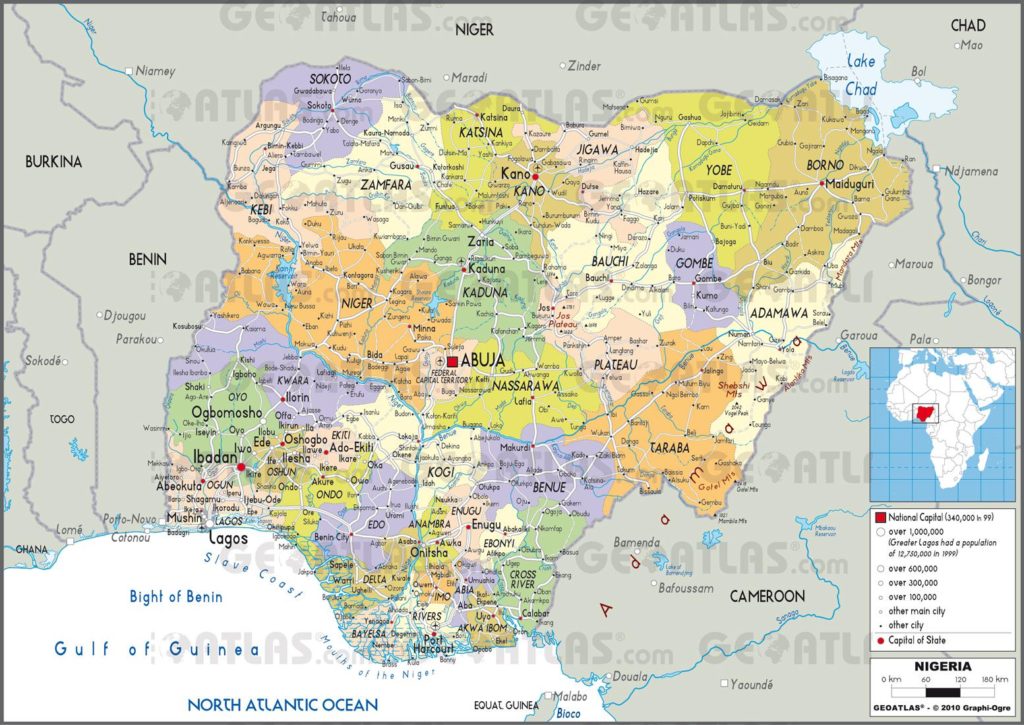 Carte administrative du Nigeria Carte administrative du Nigeria