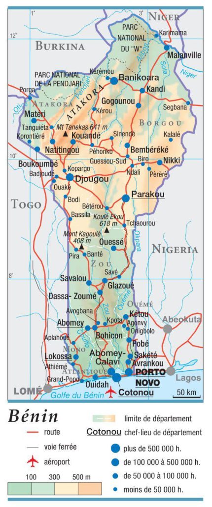 Carte géographique du Bénin Carte géographique du Bénin