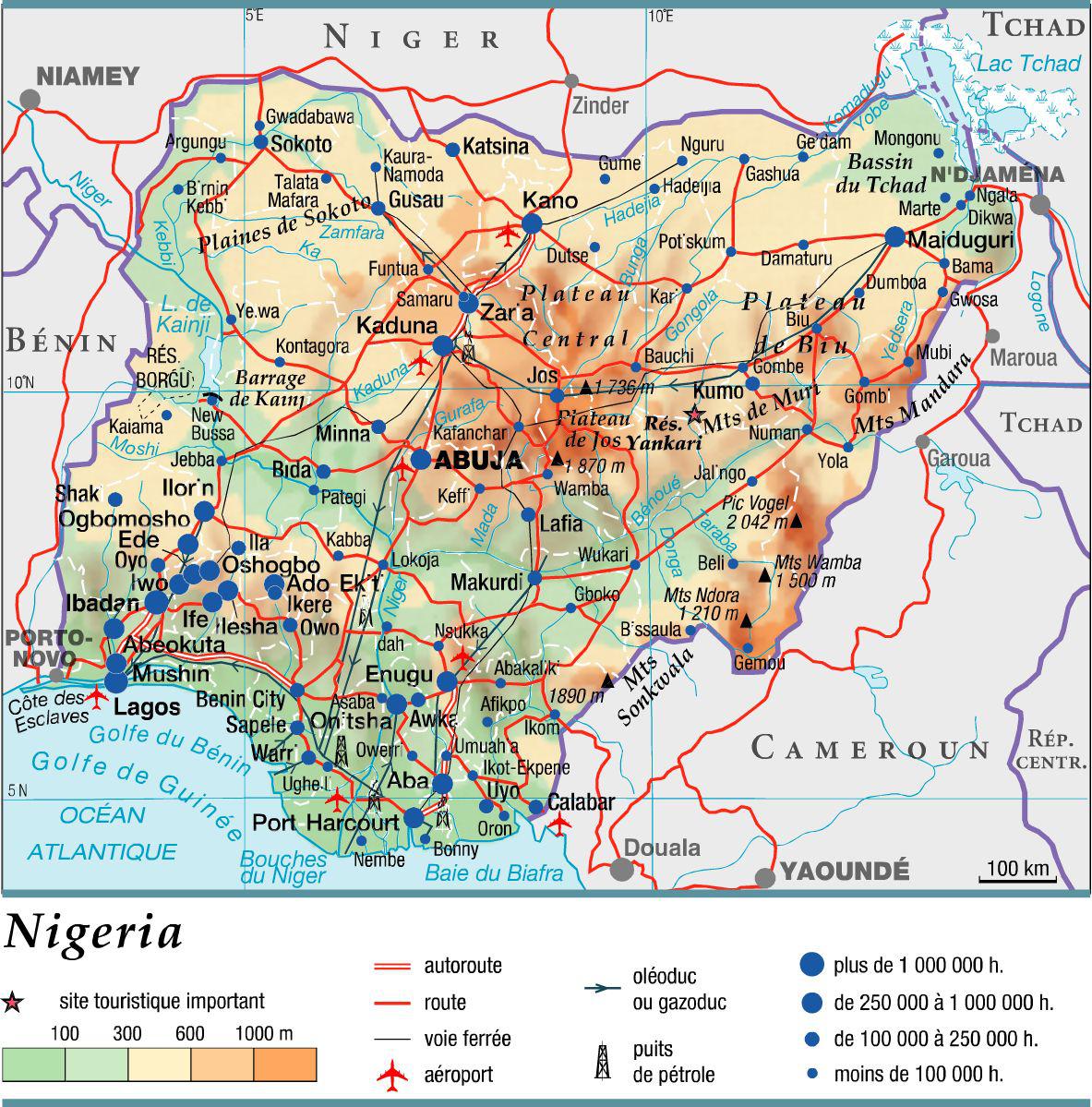 Carte Du Nigeria Plusiers Cartes Géographique Du Pays Dafrique