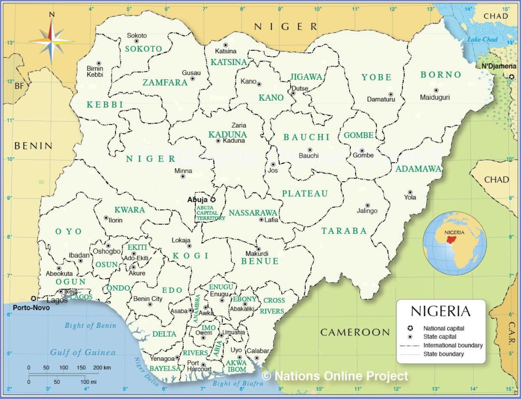 Carte du Nigeria