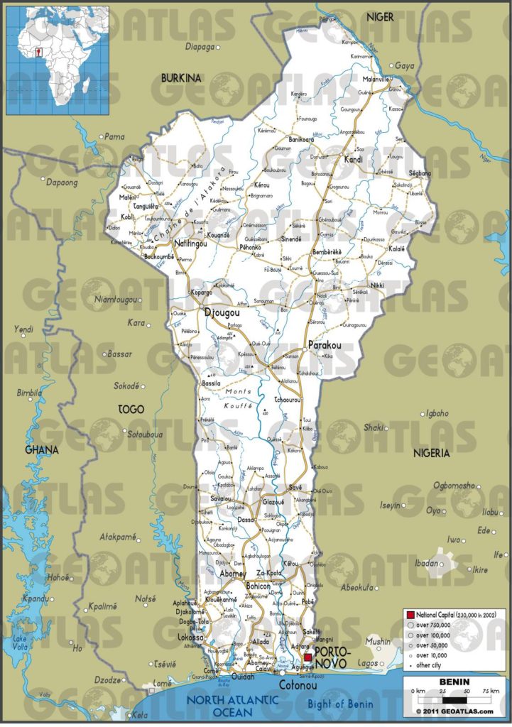 Carte routière du Bénin Carte routière du Bénin