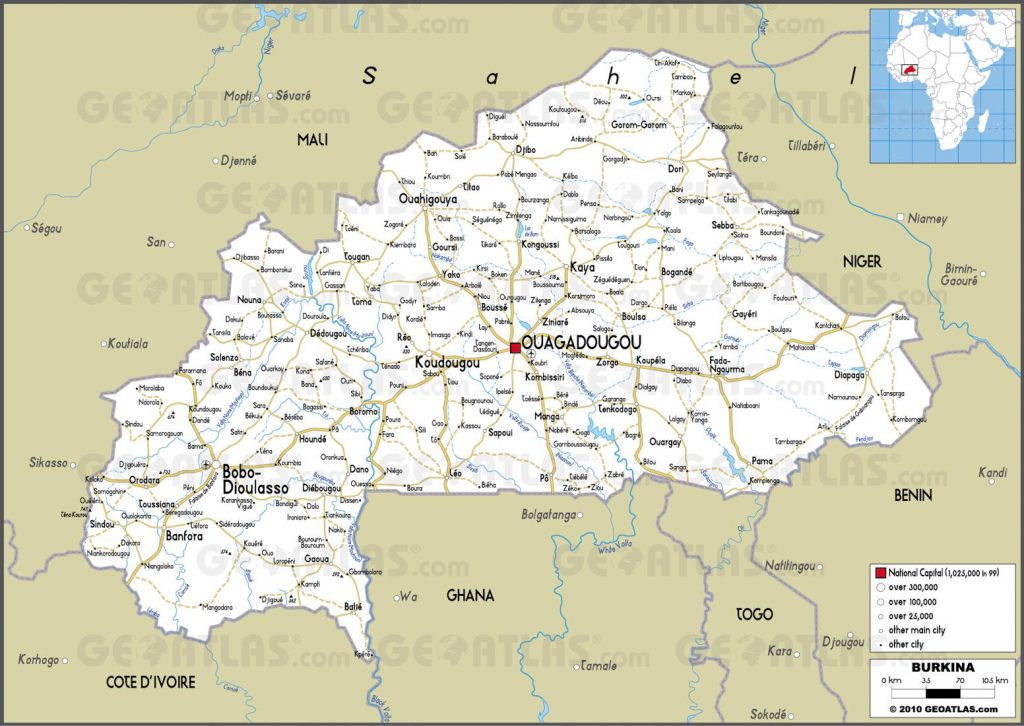 Carte routière du Burkina Faso Carte routière du Burkina Faso
