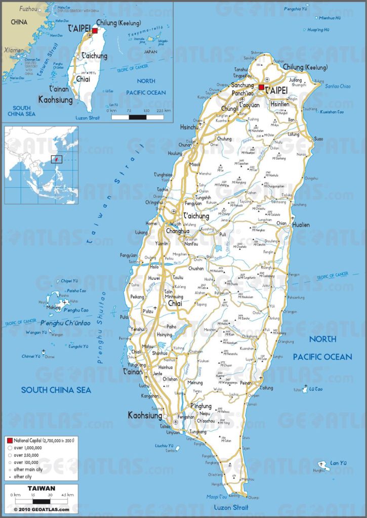 Carte routière de Taïwan Carte routière de Taïwan