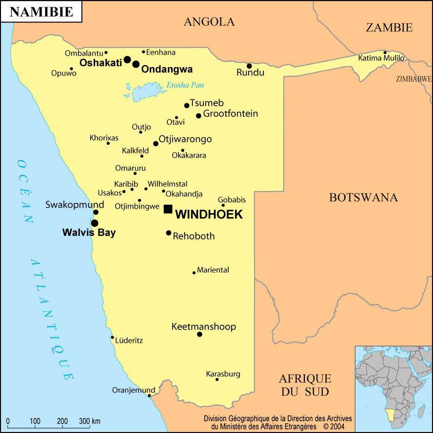 namibie carte afrique